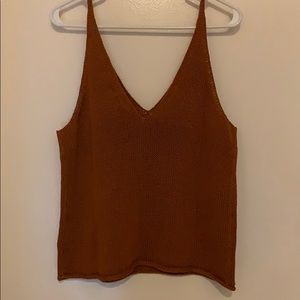 Cable knit orange top